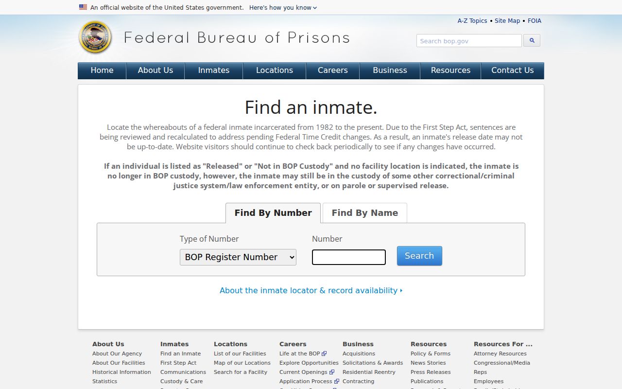 Gordon County arrest history search through the federal inmate locator