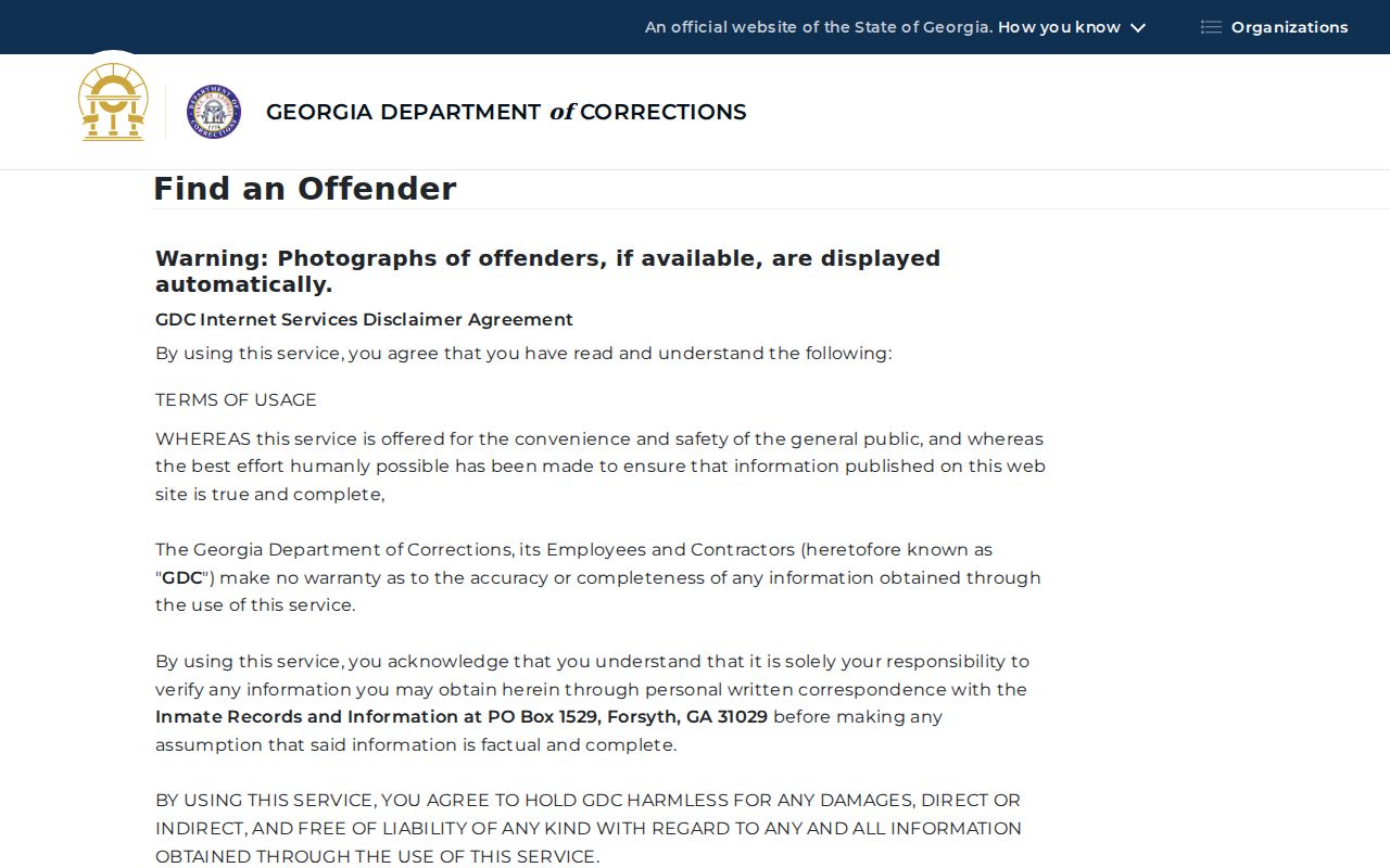 Gordon County criminal history search through Georgia corrections